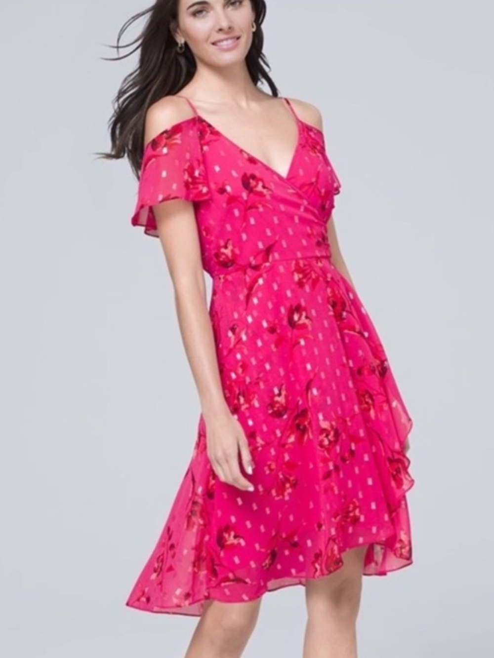 NWOT WHBM Floral Cold-Shoulder Dress